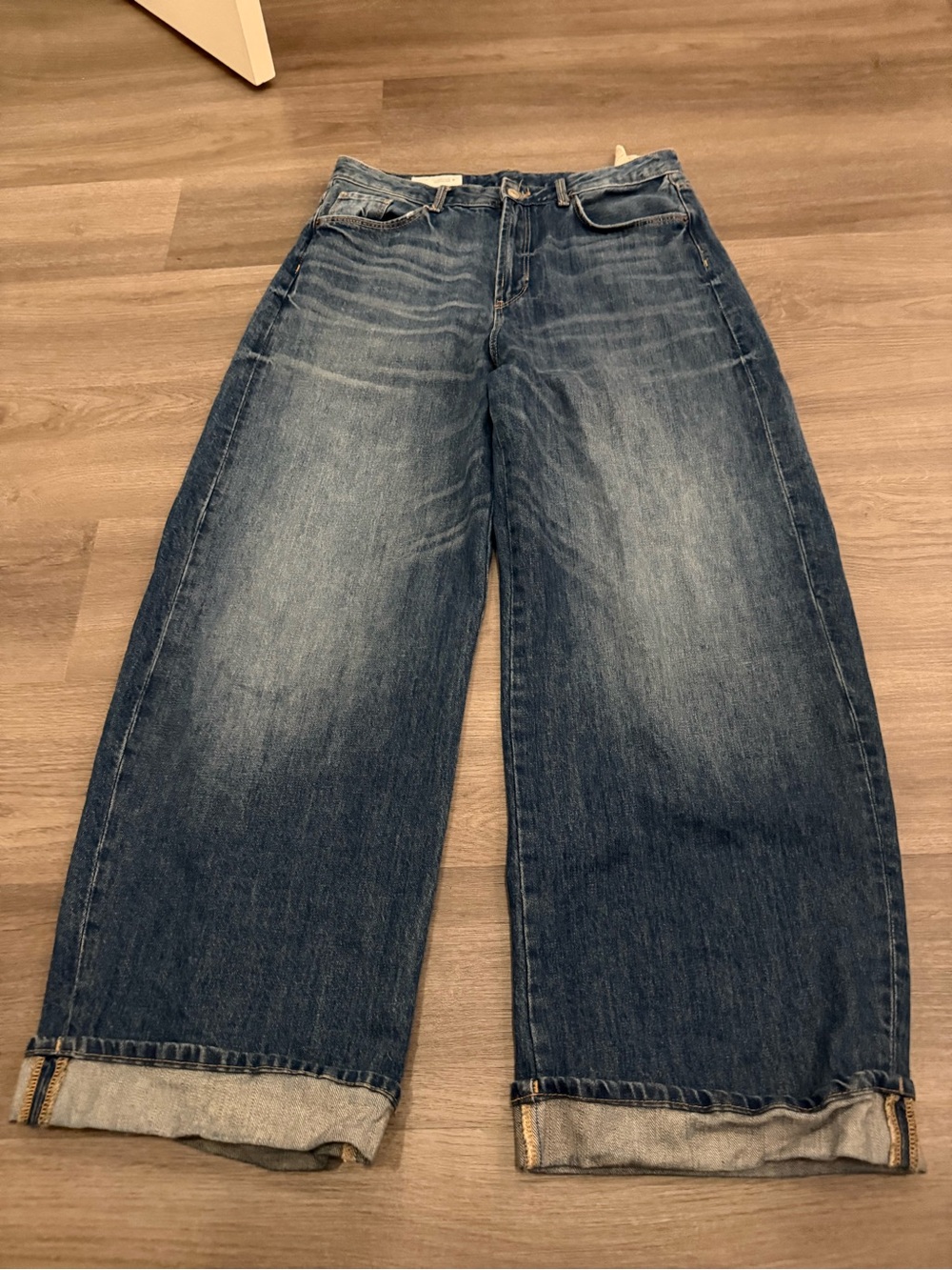 Zara Wide-Leg Vintage Wash Blue Jeans